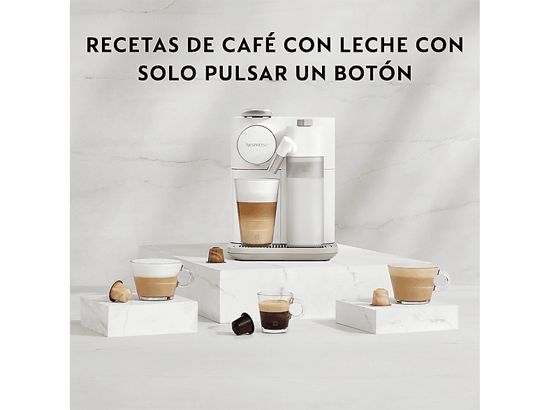 DE LONGHI — Cafetera de cápsulas, De'Longhi Nespresso® Gran Latissima EN640.W, 1400W, Blanco, 19 bar