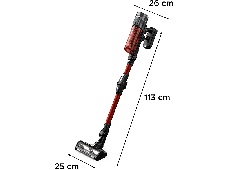 ROWENTA RH9A73 X - Force Flex 13.60 Animal Care — Aspirador escoba, 380 W, 0.65 L, Multisuperficie, Rojo