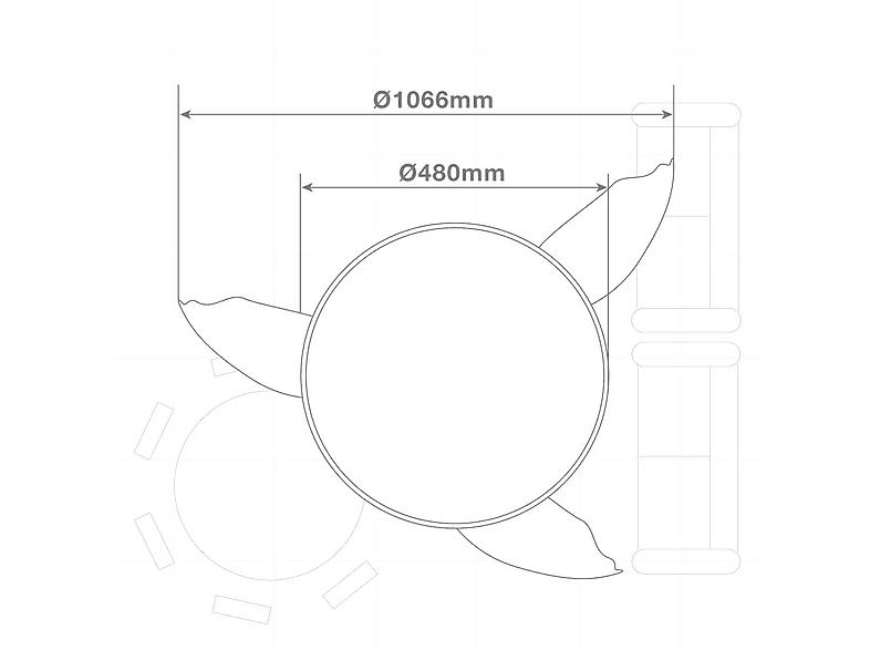 GSC 300005024 — Ventilador de Techo, 40 W, 6 velocidades, Níquel, Aspas retráctiles