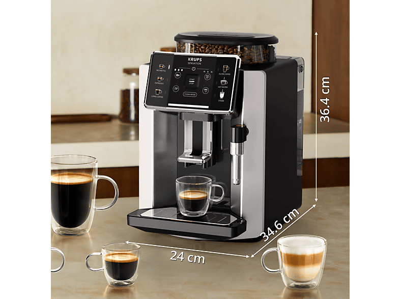 KRUPS Sensation C90 EA910E10 — Cafetera superautomática, 1450 W, 1.7 L, 6 programas, Autolimpieza