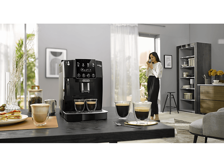 DE LONGHI — Cafetera superautomática, Vaporizador, 1450 W, Negro, De'Longhi Magnifica Start ECAM220.21.BG