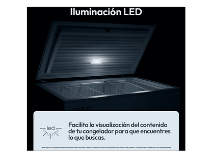 CANDY CCHH 3012E — Congelador horizontal, 840 mm, Blanco, 300 l