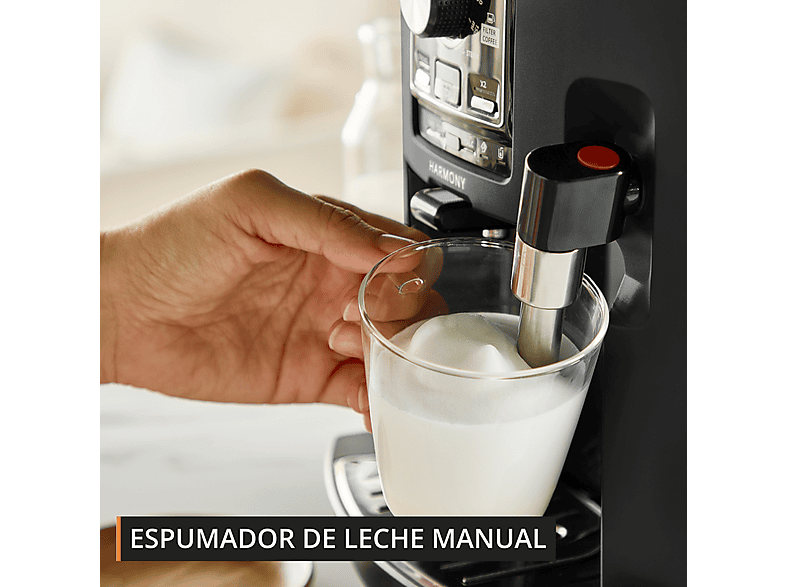 KRUPS Intensity EA50K9 — Cafetera superautomática, Compacta, Negro, 4 bebidas, Espumador de leche manual