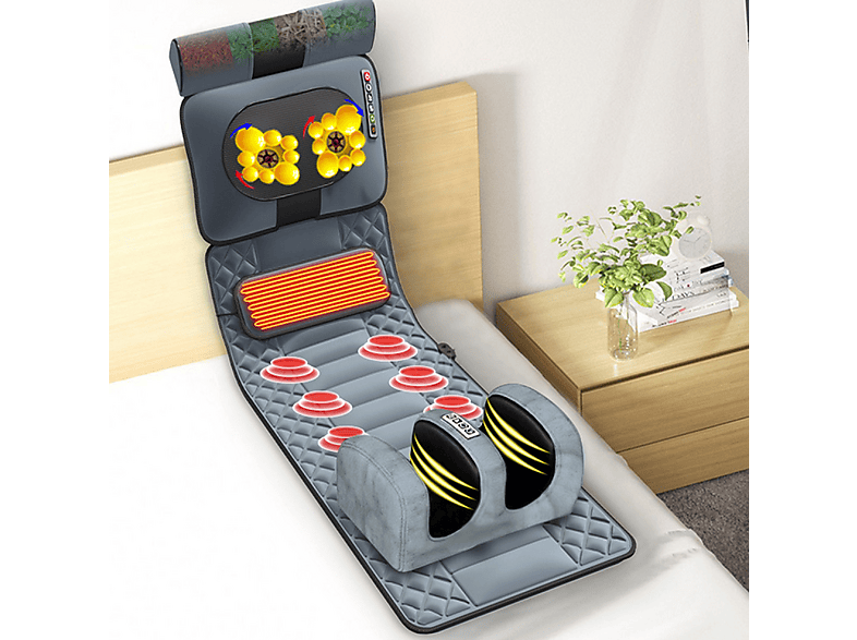 INF Colchoneta de masaje con almohadillas térmicas para masaje de cuerpo c — Masajeador, Gris