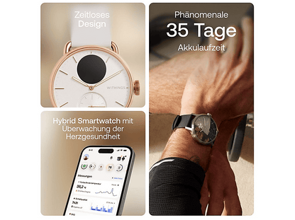 WITHINGS ScanWatch 2 — Smartwatch, Dorado, Acero inoxidable