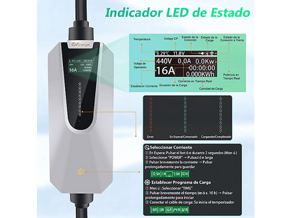 SMORGR 11kW 6m [6-16A — Cargador vehículo eléctrico, Black, 3-Fases]