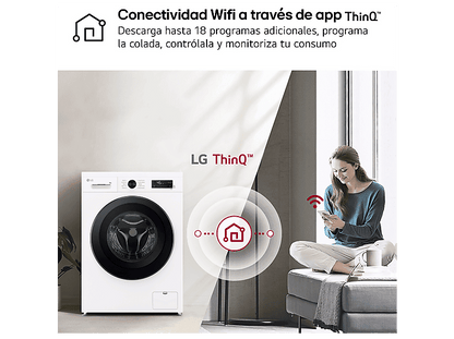 LG F4X1009NWK — Lavadora carga frontal, 9 kg, 10 programas, 1400 rpm, AI Direct Drive™