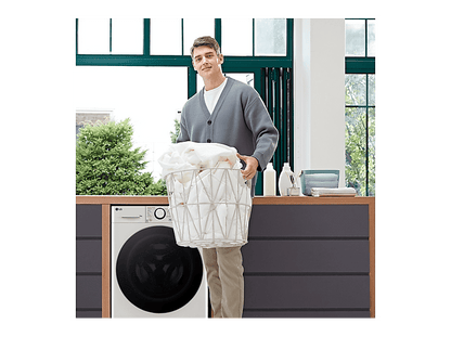 LG F4WR6010A1W.ABWQPES — Lavadora carga frontal, 10 kg, 12 programas, Inox, 1400 rpm