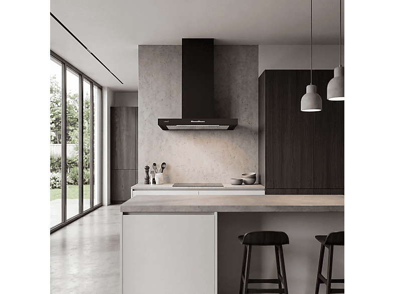 CATA SYGMA 7010 BK — Campana decorativa, 4 velocidades, 802 m³/h, 70 cm, Negro