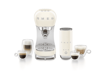 SMEG ECF12CREU — Cafetera express, 1350 W, Crema, 15 bar, 2 Tazas