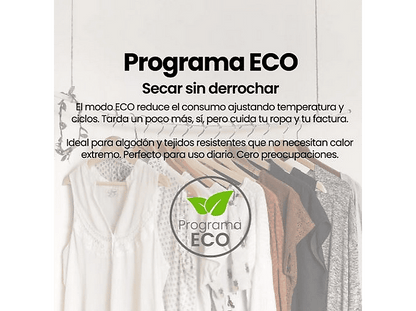 INFINITON SD-BC9DWP — Secadora Bomba de Calor, 9 kg, 16 programas, Blanco