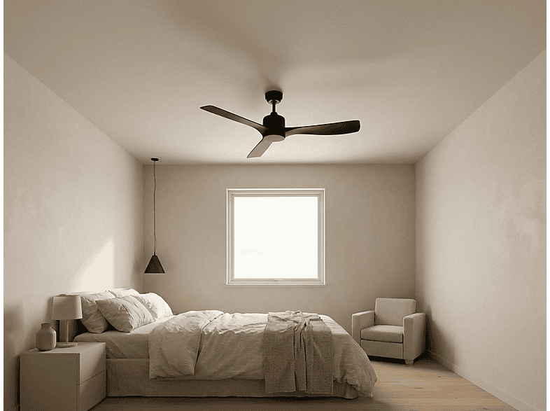 PURLINE TiomanD132C0365189 — Ventilador de techo, 6 velocidades, Negro