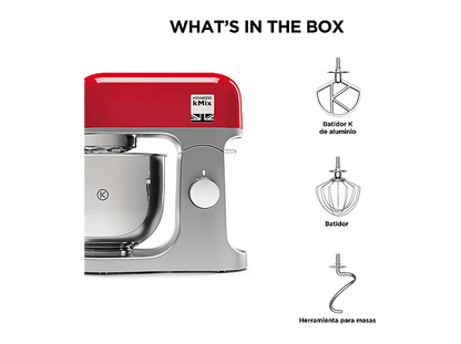 KENWOOD- — Robot de cocina, 1000 W Bol de 5 l, Rojo, Kenwood kMix KMX750RD, Amasadora de repostería