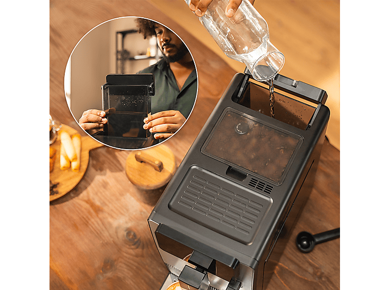 CECOTEC Cremmaet Latte — Cafetera superautomática, 1300 W, Negro, 19 bar, 400 ml