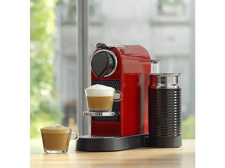KRUPS Nespresso Citiz & Milk XN7615 — Cafetera de cápsulas, 1260 W, Rojo, 19 bar