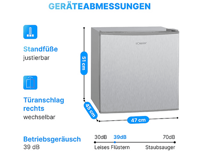 BOMANN 734190 — Congelador bajo encimera, 510 mm, Inox, 31 l