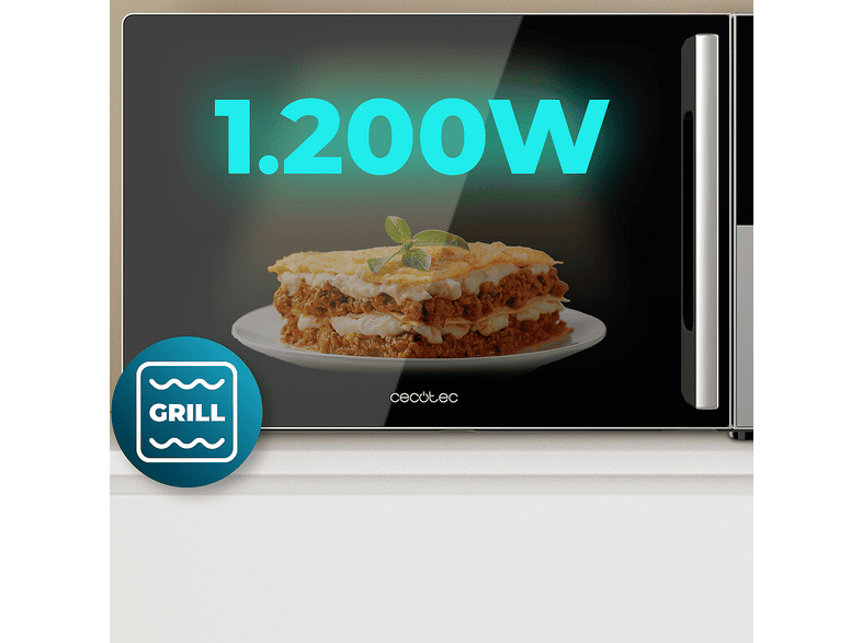 CECOTEC Convection 2500 Touch — Microondas, 2200 W, Negro, 25 l