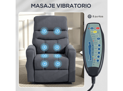 HOMCOM 713-090V92GY — Sillón levanta personas, 42,6 kg, Gris