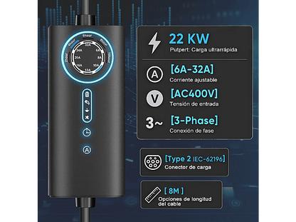SMORGR 8M 22KW 6A-32A Tipo 2 — Cargadores vehículos eléctricos, Black