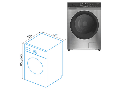 EDESA EWF-7201 X — Lavadora carga frontal, 7 kg, 15 programas, Inox