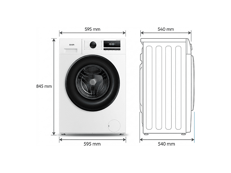 SVAN OL84ADW00 — Lavadora carga frontal, 8 kg, 15 programas, Blanco