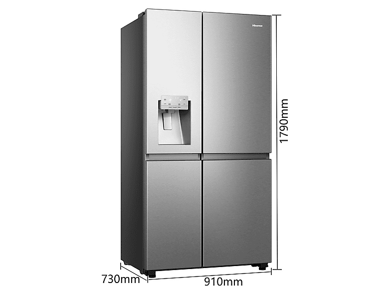 HISENSE RS818N4TIE1 — Frigorífico americano, Ventilado, Altura 1790 mm, No Frost, Capacidad 632 l