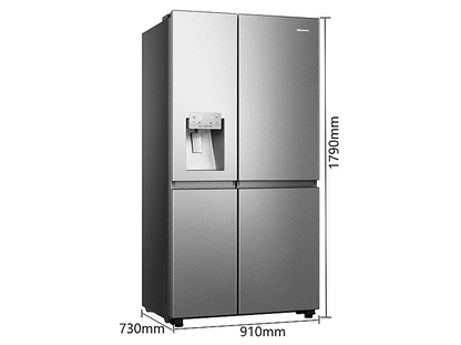 HISENSE RS818N4TIE1 — Frigorífico americano, Ventilado, Altura 1790 mm, No Frost, Capacidad 632 l