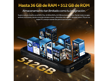 OUKITEL WP61PLUS — Smartphone, 512 GB, 12 GB RAM, 20000 mAh, negro