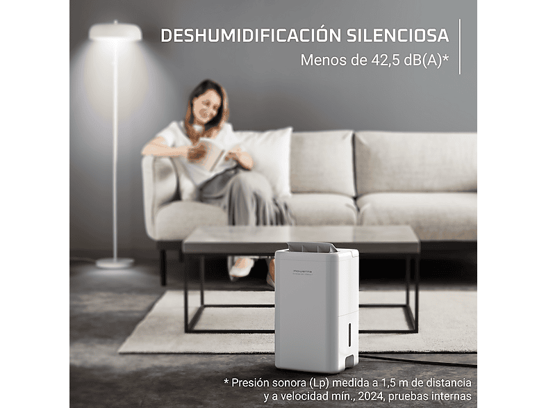 ROWENTA Extreme Dry Compact DH5250 — Deshumidificador, 14L/día, Superficie 40m², Silencioso, Blanco