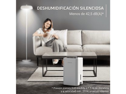 ROWENTA Extreme Dry Compact DH5250 — Deshumidificador, 14L/día, Superficie 40m², Silencioso, Blanco