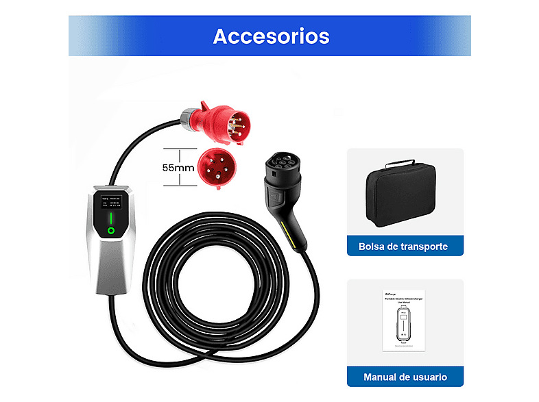 SMORGR 8 M 11kW 16A IP67 Tipo 2 — Cargadores vehículos eléctricos, plateado