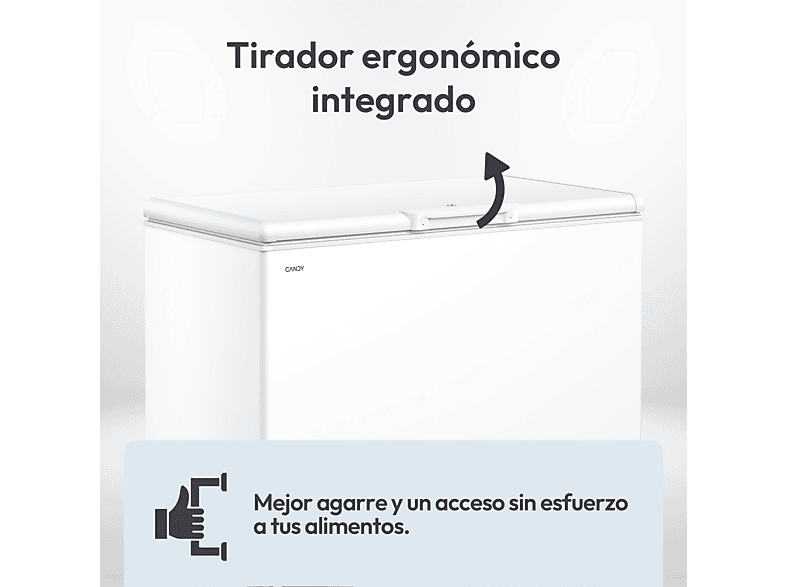 CANDY CCHH 3012E — Congelador horizontal, 840 mm, Blanco, 300 l