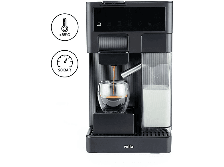 WILFA Volo Multi Coffee Machine — Cafeteras multicápsulas, 1350 W, Negro, 20 bar, 350 ml