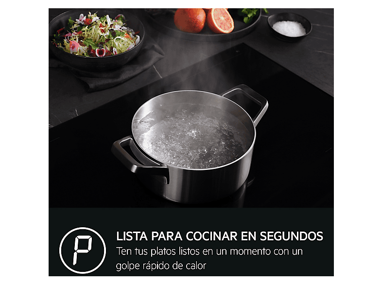 AEG TR64IT00FB — Placa inducción, 4 zonas Flex de 22 cm, 59 cm, Negro, Función Puente