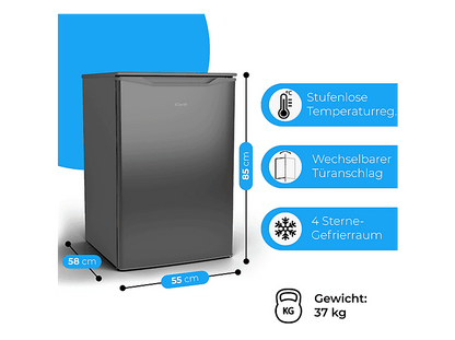 BOMANN GS 7253 — Congelador vertical, 850 mm, 87 l, Acero inoxidable