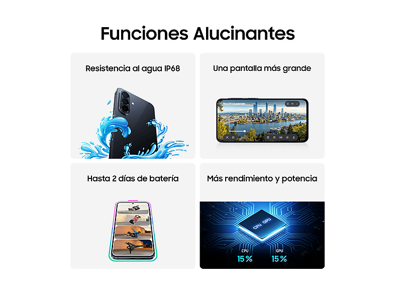 SAMSUNG Galaxy A57 — Smartphone, 256 GB, 8 GB RAM, 5000 mAh, Azul Oscuro