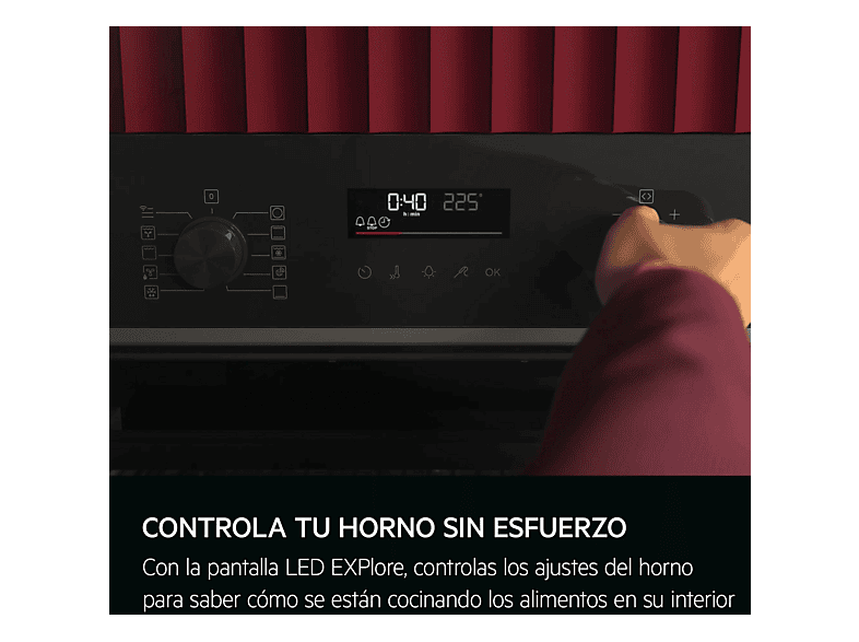 AEG Series 6000 OR6PB51WSB — Horno a vapor, Integrable, Pirolítico, 596 mm, Negro
