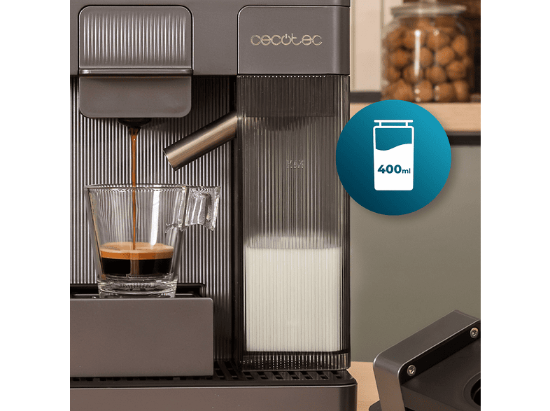 CECOTEC FreeStyle Latte T — Cafetera de cápsulas, 1350 W, Gris, 20 bar, 0,4 l