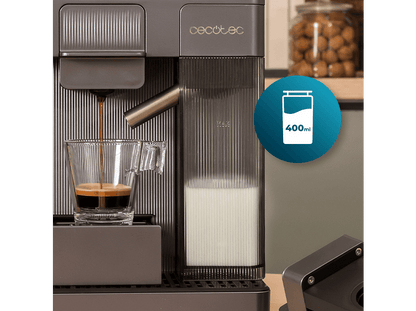 CECOTEC FreeStyle Latte T — Cafetera de cápsulas, 1350 W, Gris, 20 bar, 0,4 l