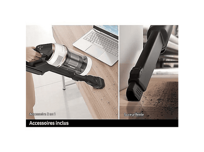 SAMSUNG Jet 75E Turbo VS20B75B1R4 — Aspiradora escoba, 550 W, Negro, Cromo, Violeta