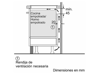 BOSCH PIE631HC1E — Placa inducción, 21 cm, Black, 4 zonas, Control DirectSelect
