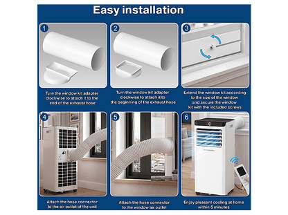ERIKSSØN Silent Comfort Series Mobile Air conditioner blanco — Aire acondicionado portátil, 30 m², 10000 fg/h, 61 dB(A)