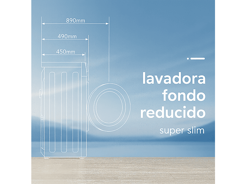 VOK EVW-8BAWL2412 — Lavadora carga frontal, 8 kg, 14 programas, Blanco, Motor Inverter