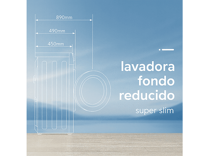 VOK EVW-8BAWL2412 — Lavadora carga frontal, 8 kg, 14 programas, Blanco, Motor Inverter