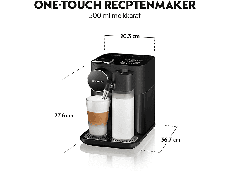 DELONGHI EN640.B - GRAN LATTISSIMA — Cafetera de cápsulas, 1400 W, Negro, 19 bar, 500 ml