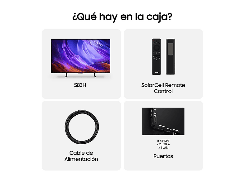 SAMSUNG TQ83S83HAEXXC — TV OLED 83", Negro, OLED 4K, NQ4 AI Gen2 Processor, Smart TV