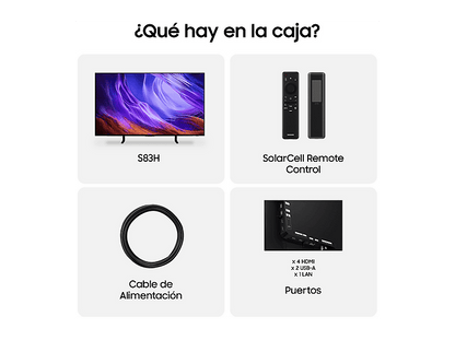 SAMSUNG TQ83S83HAEXXC — TV OLED 83", Negro, OLED 4K, NQ4 AI Gen2 Processor, Smart TV