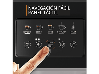 KRUPS My Coffee EA201B — Cafetera superautomática, Táctil, Molinillo, Compacta, Gris