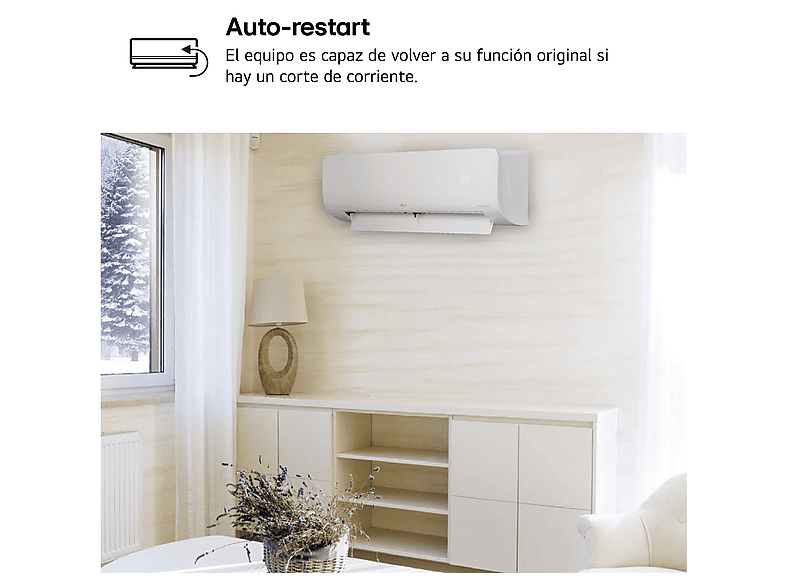 LG WIFIECO12.SET — Aire acondicionado Split 1 x 1, Blanco, 2967 fg/h, ThinQ