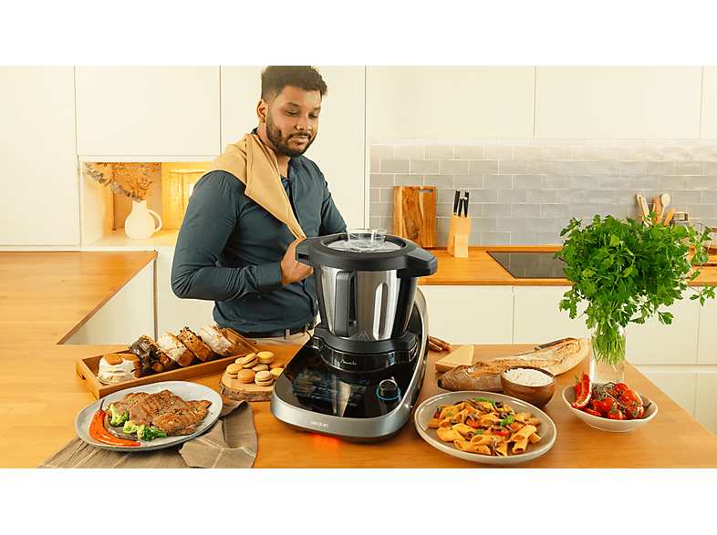 CECOTEC Mambo CooKing Total Gourmet — Robot de cocina, 2200W, Dispensador, Autolimpieza, Inox